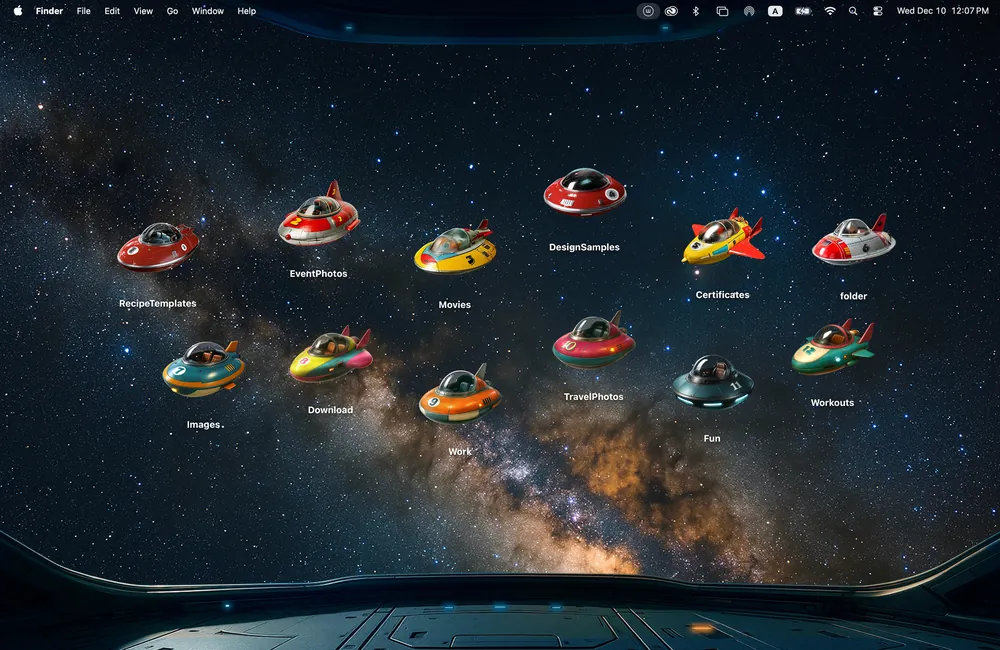 Spaceship Dreams space mac wallpaper